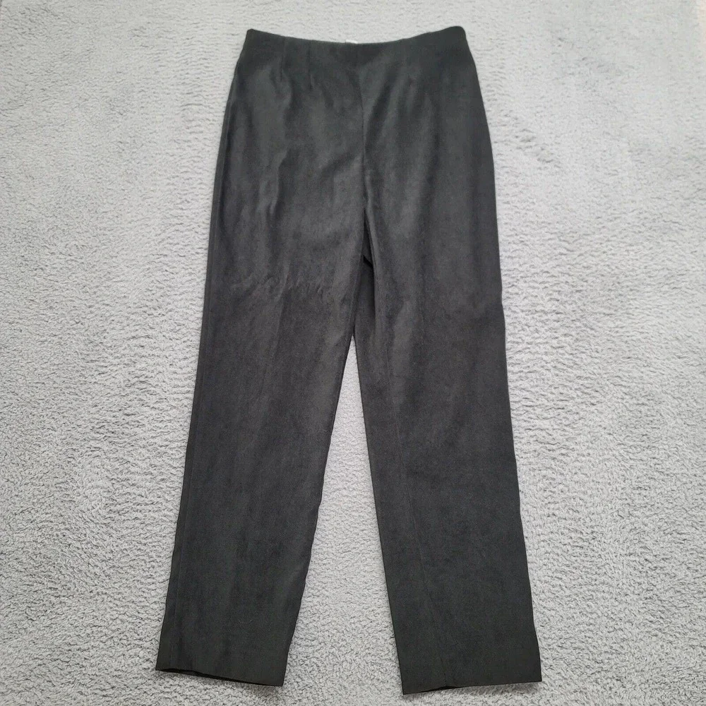 J Jill Pants Womens 8 Black Side Zip Casual Stretch Flat Front Mid Rise